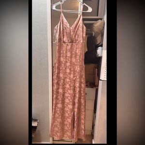 Lulu's Dusty Rose Satin Maxi Dress